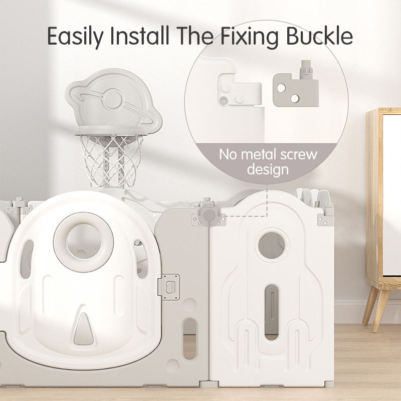 Clear Children Foldable Plastic Square Indoor with Gate Folding Play Yard Large Acrylic Safety Fence for Baby Kids′ Playpens