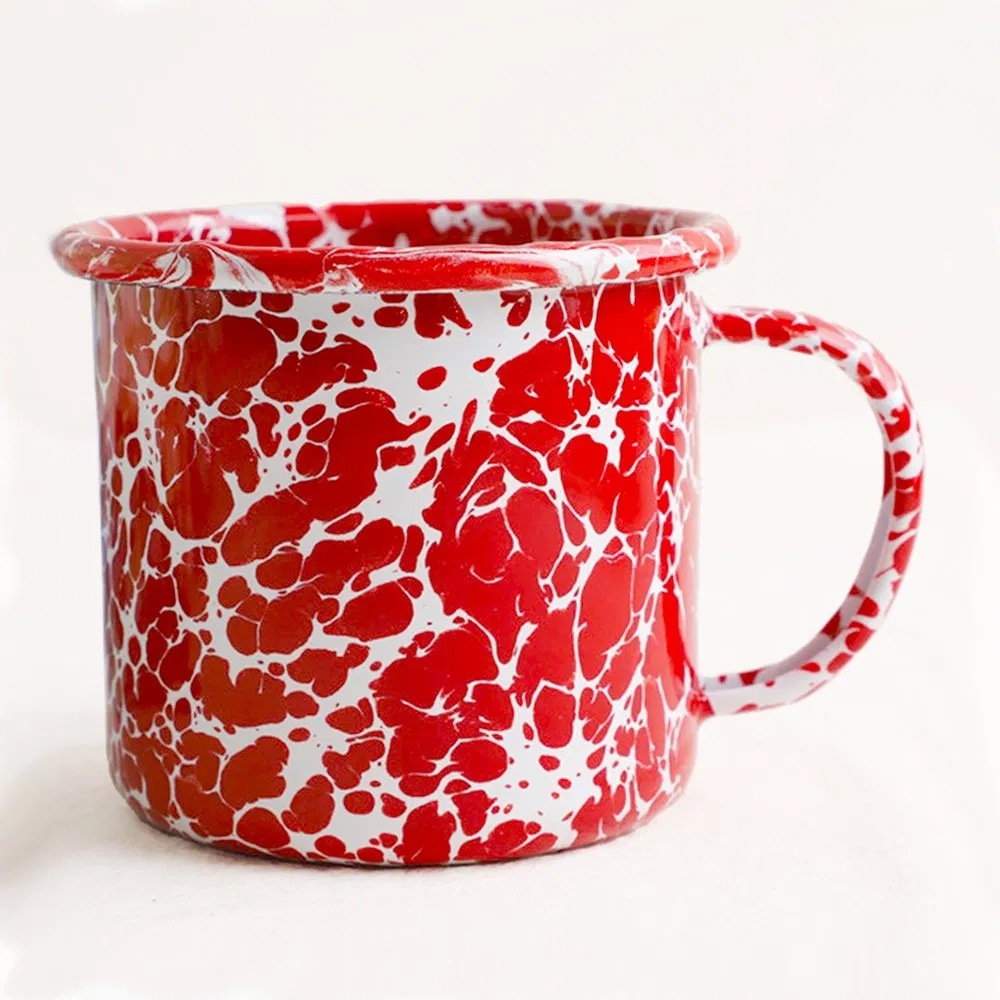 Customized Marble Speckles Black Blue White Enamel Candle Soy Wax Enamel Mug 250ml 350ml Candle Enamel Cup Jug Jar Handmade