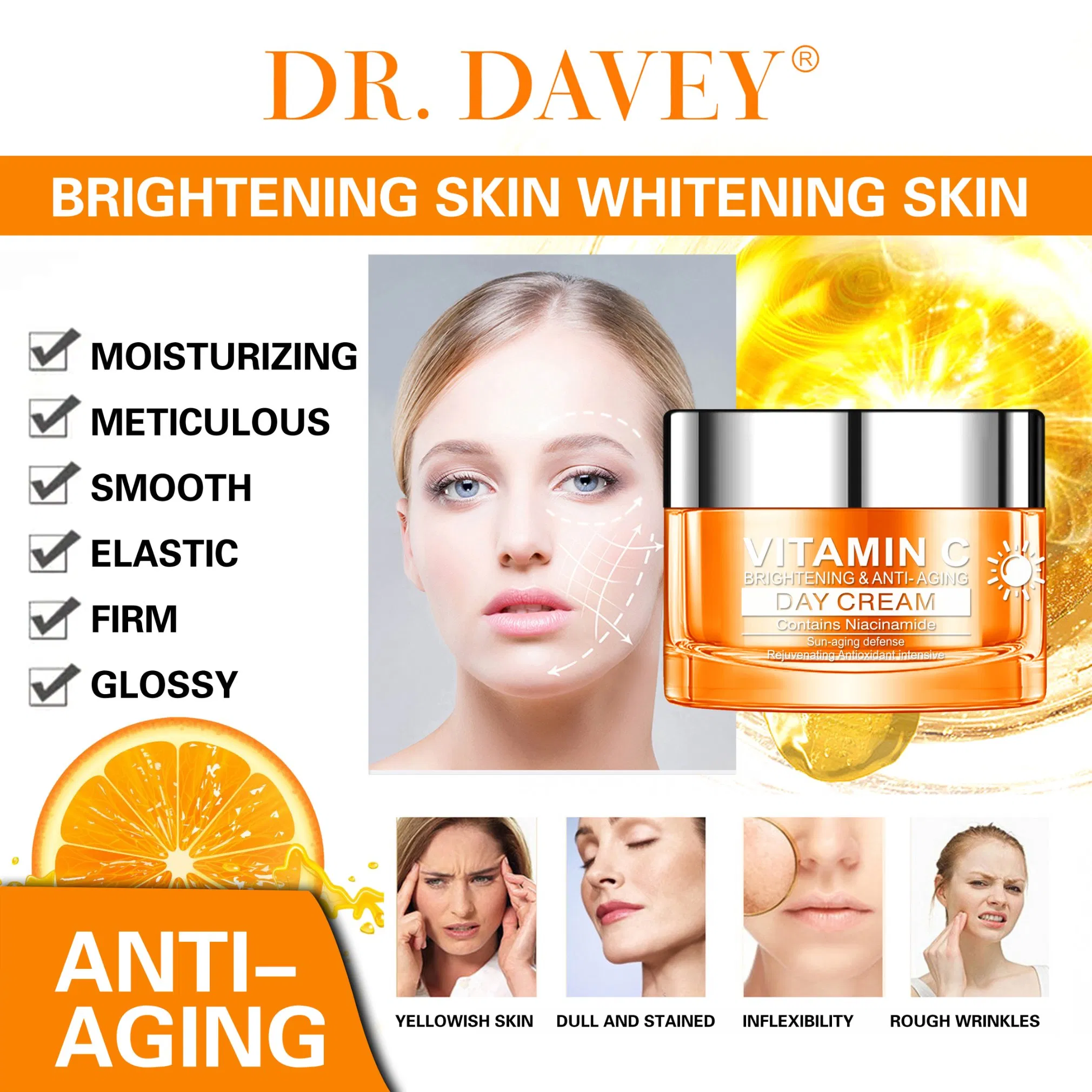 Dr. Davey Vitamin C Day Cream Brightening Anti-Aging Niacinamide 50g
