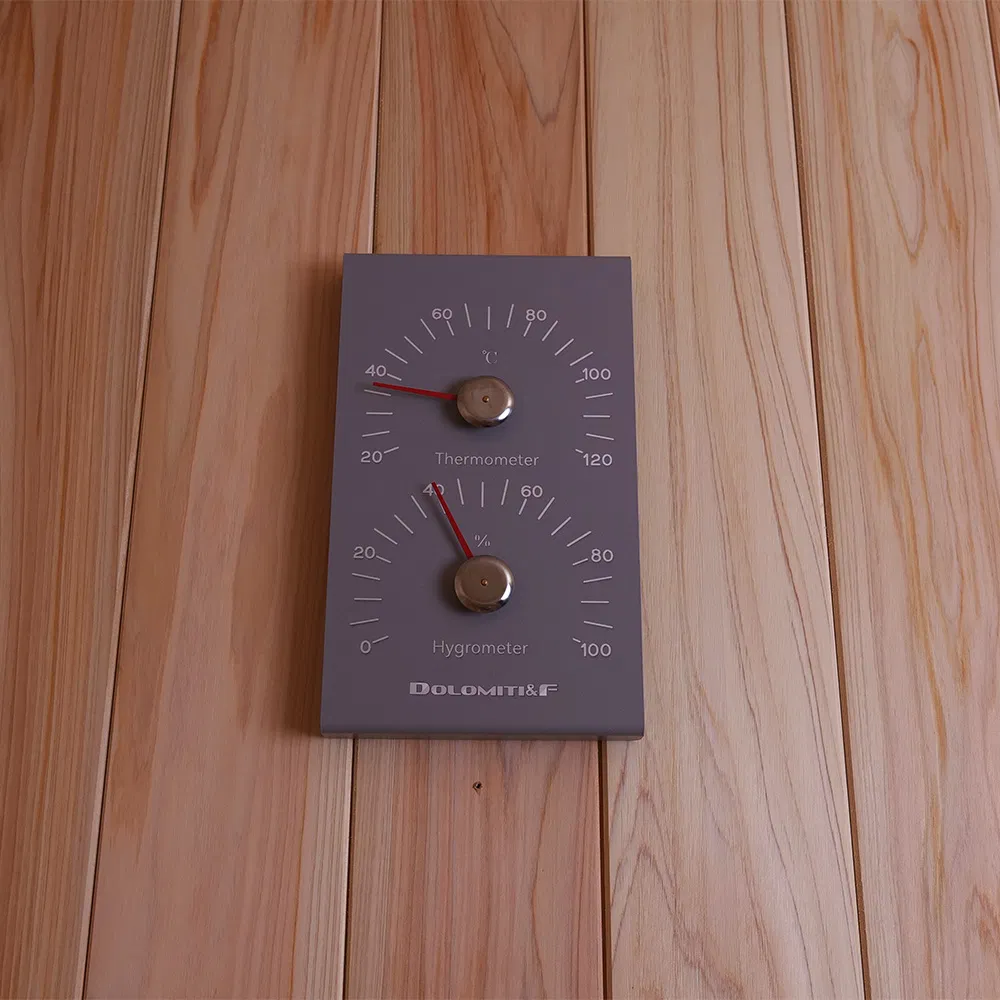 Wooden Sauna Accessory Set with Thermo-Hygrometer and Hourglass