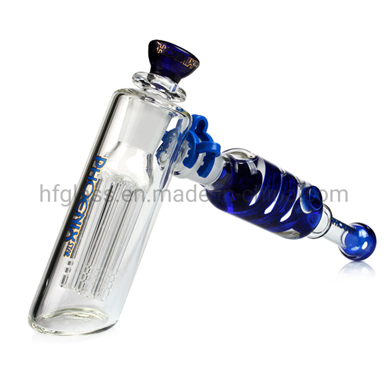 Phoenix Freezable Coil Hammer Bubbler Glycerin 6 Arms Tree Per Smoking Glass Water Pipe Wholesale