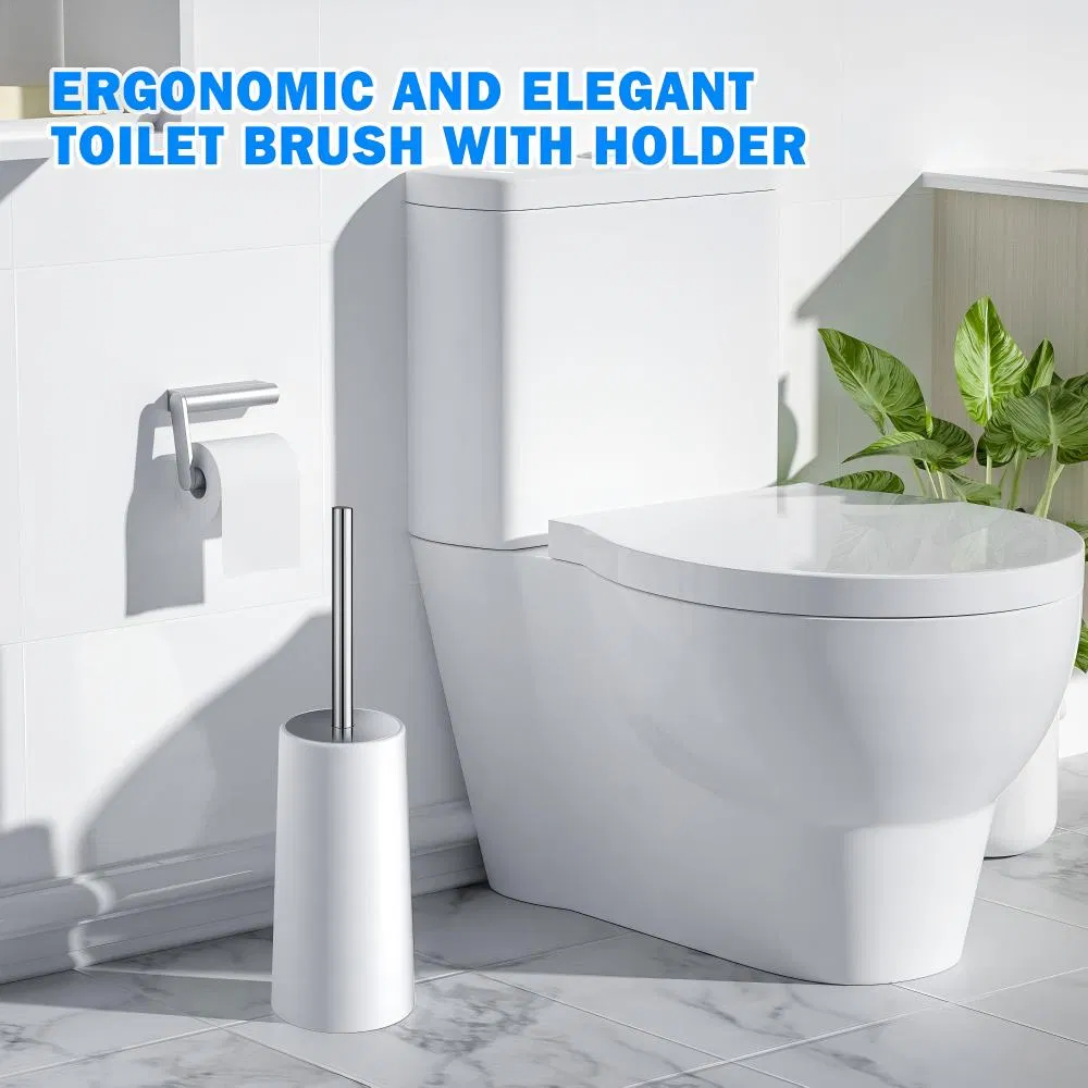 Elegant Stainless Steel Toilet Brush Set with Modern Holder