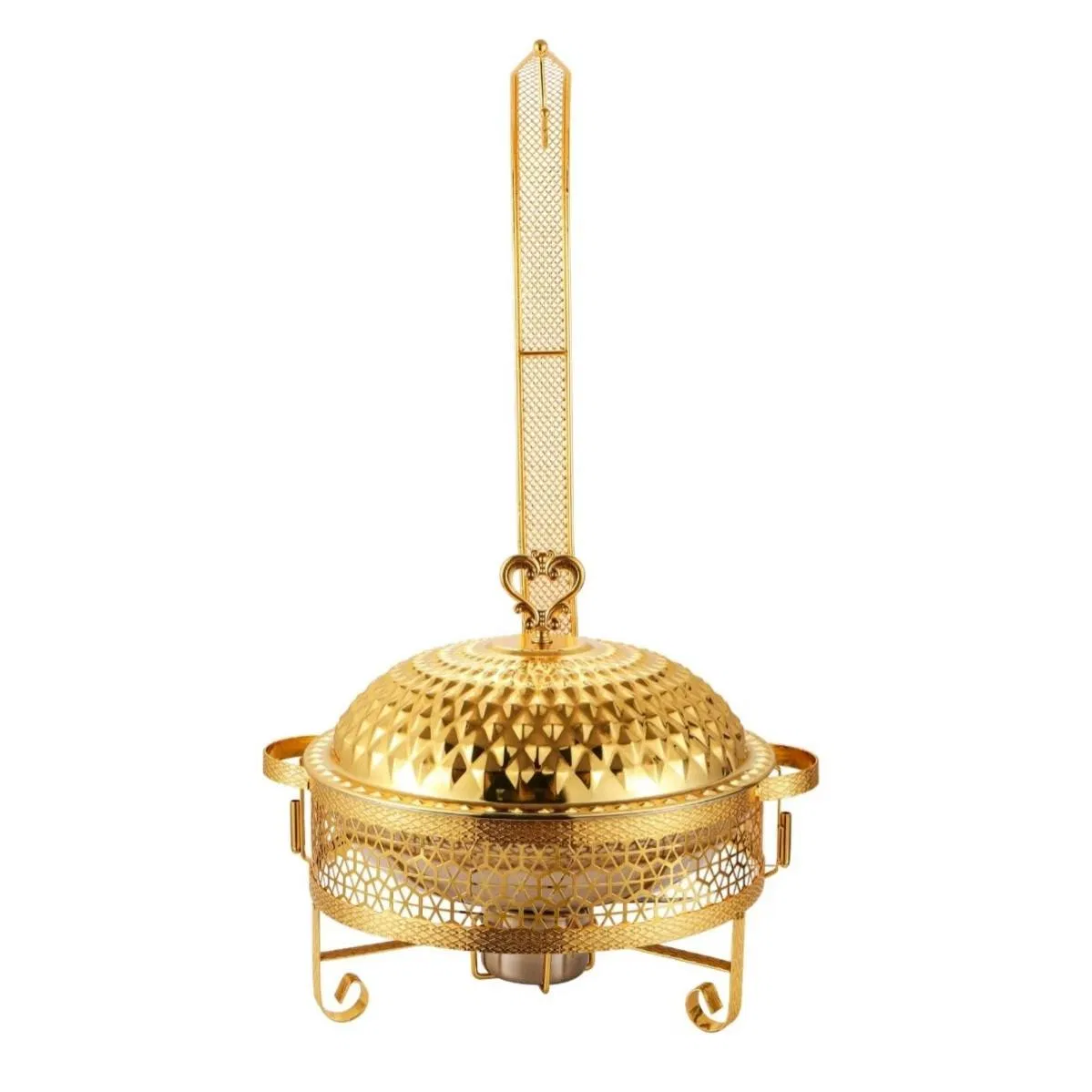 8L Big Size Stainless Steel Gold Hotel Restaurant Food Large Capacity Hot Pot Catering Buffet