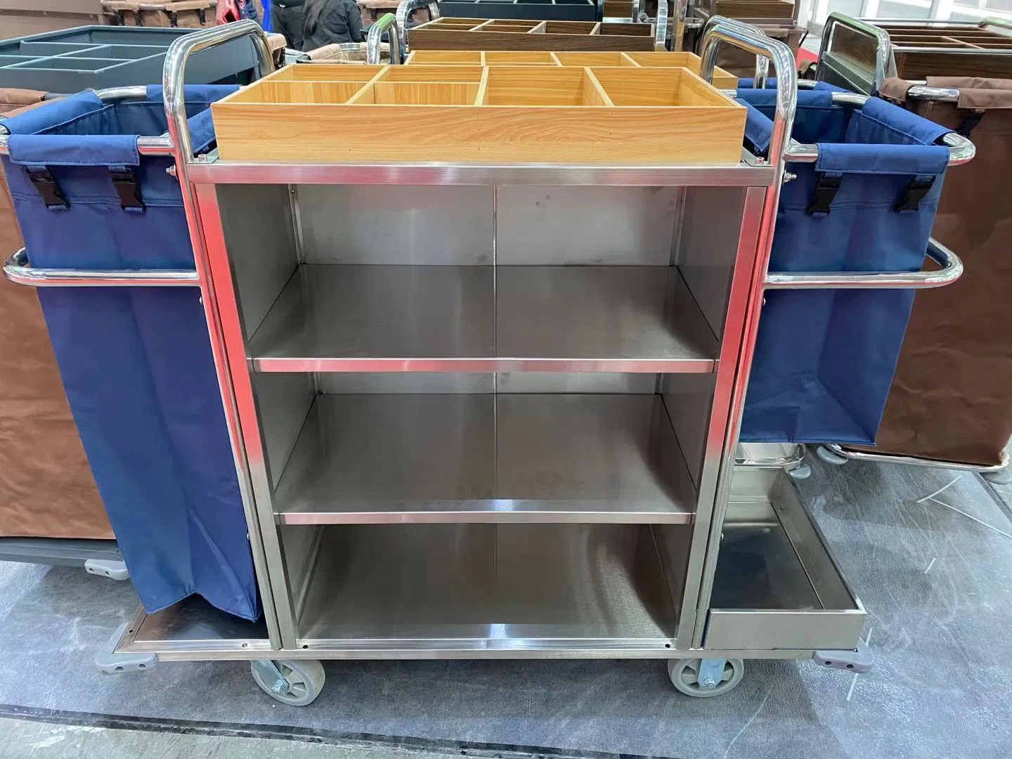 Stainless Steel Service Trolley for Hotel with Wheels