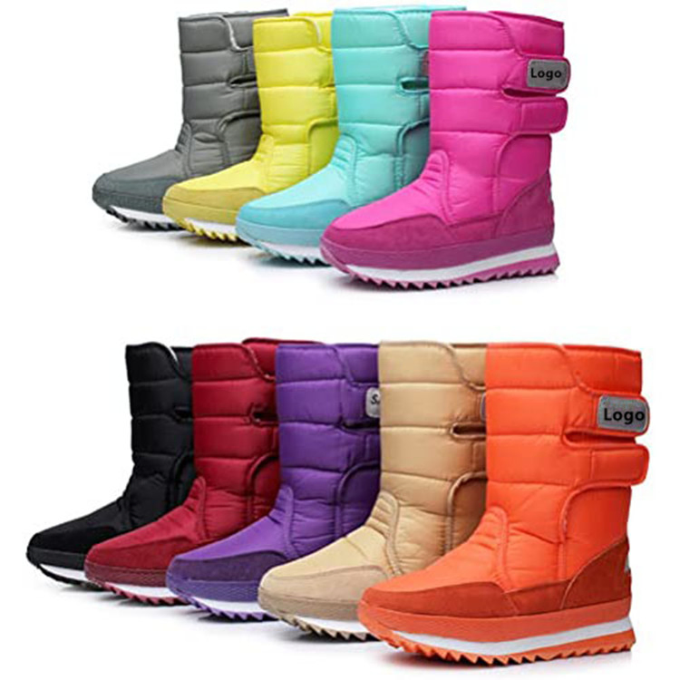 Wholesale Custom Outdoor Durable Shoes Fur Lining Cold Warm Waterproof Women Snow Boots