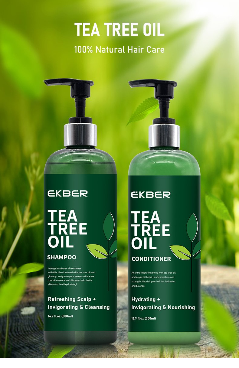 Customize Logo Tea Tree Shampoo Conditioner Set for Thinning Hair