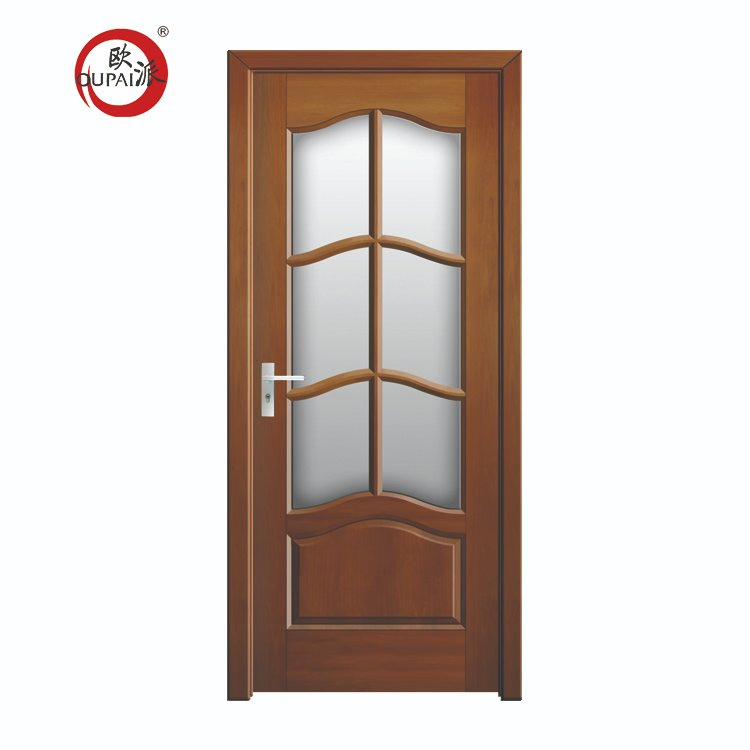 Modern Flat Panel Wood Plastic Composite Door Waterproof Hollow Core Interior Door WPC Bedroom Sample Door