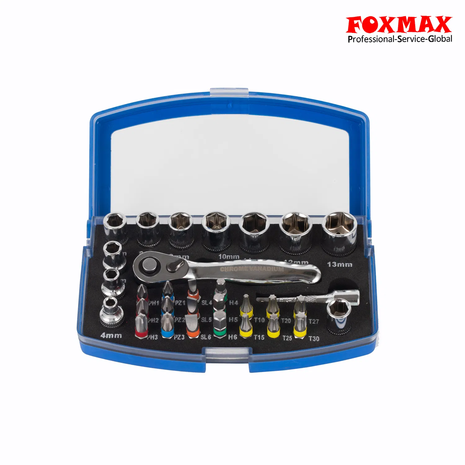 30-Piece Mini 1/4 Inch Ratchet Socket Set for Impact Screwdrivers