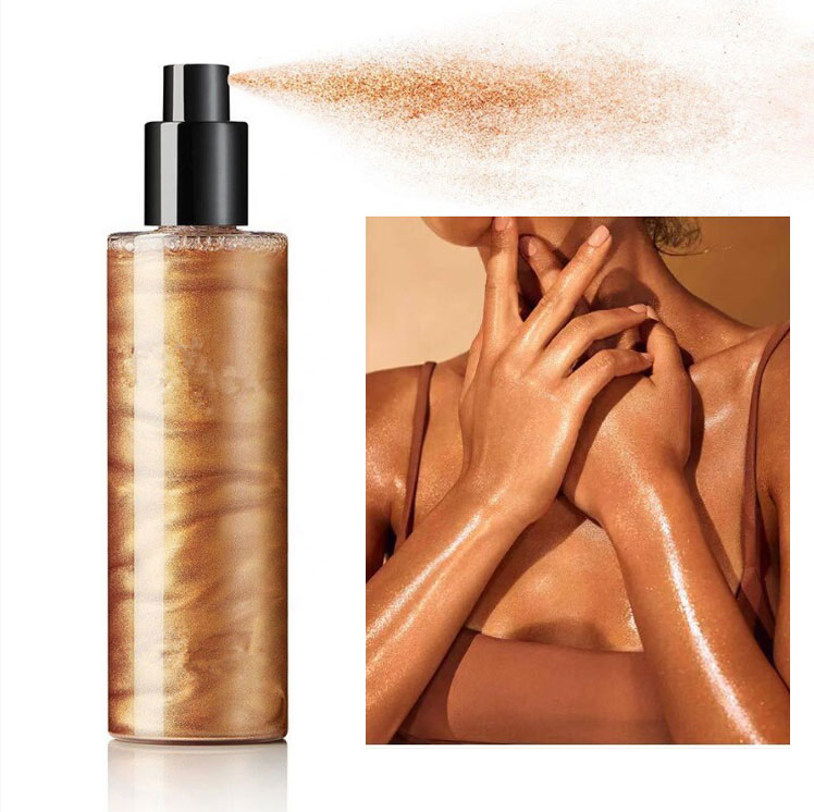 Four Colors Easy to Use Highlighter Spray Custom Logo Bulk Price Waterproof Soft Skin-Friendly Highlighter Spray