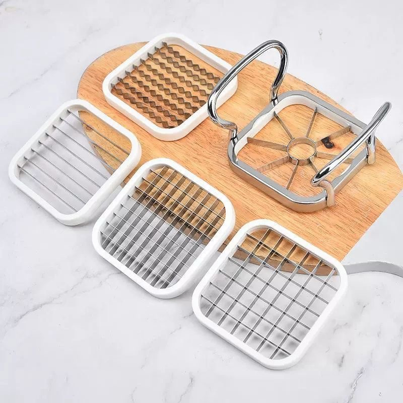 5-in-1 Stainless Steel Fruit Cutter, Apple Slicer, French Fry Cutter, Vegetable Chopper, Multi-Functional Vegetable Slicer and Dicer