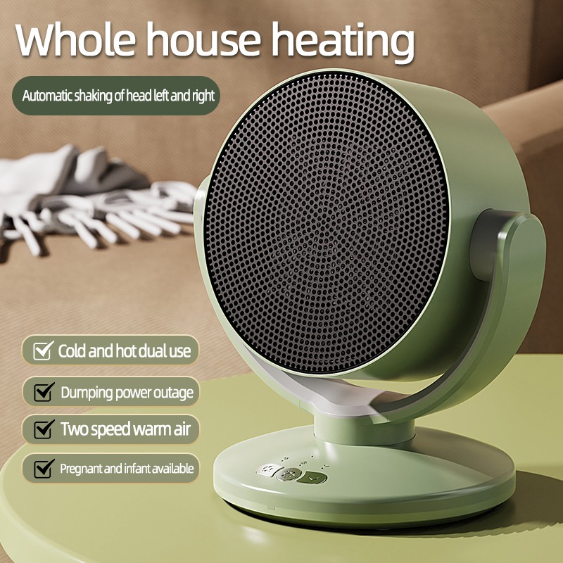 Cold and Warm Air Instant Heating PTC Ceramic Heating Shake Head Desktop Fan Heater