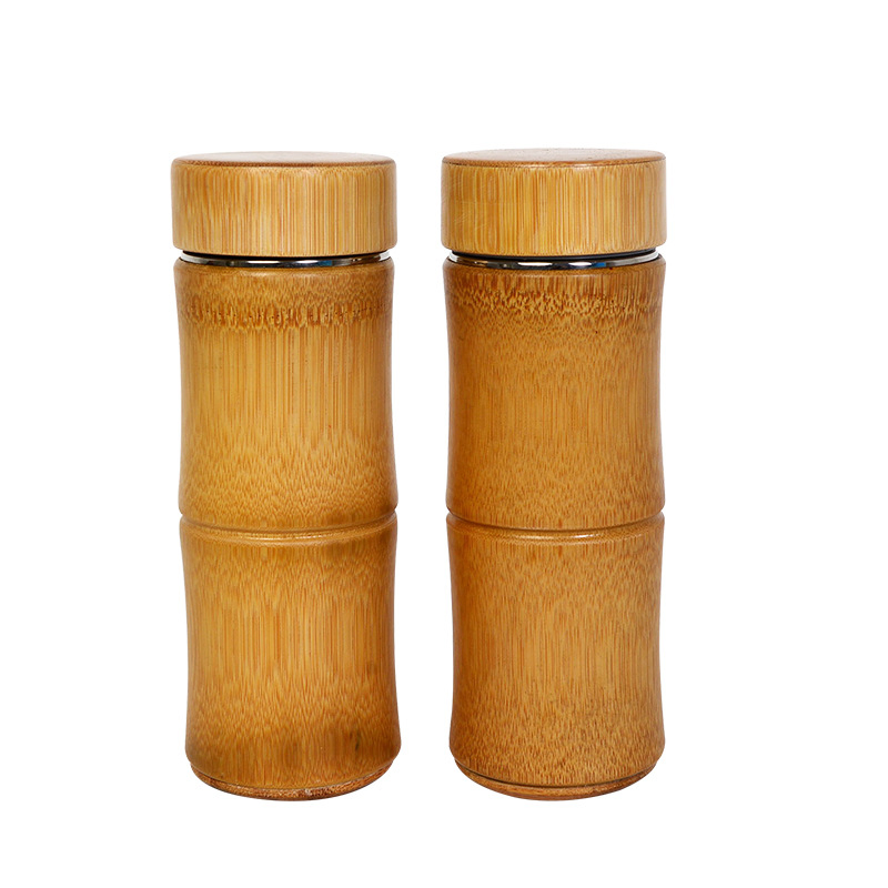 Vacuum Flask Coffee Bamboo Tea Infuser Bottle