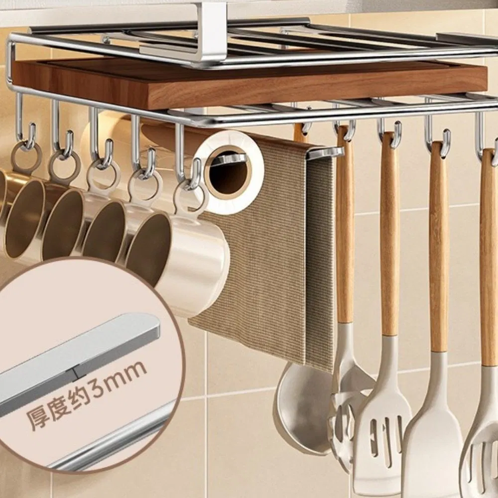 Cabinet Storage Shelf, Cutting Board Rack with Hooks Wyz28307