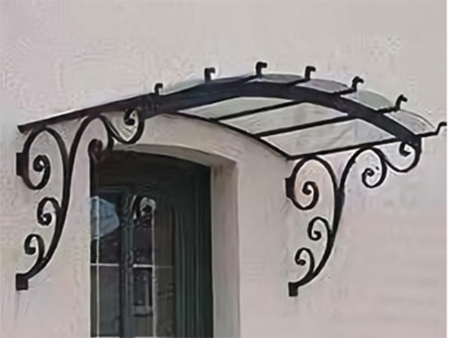 Custom Elegant Design Balcony Modern Decorative Wrought Iron Canopy for Front Outdoor Entrance Canopies Wrought Iron Awning Pergola
