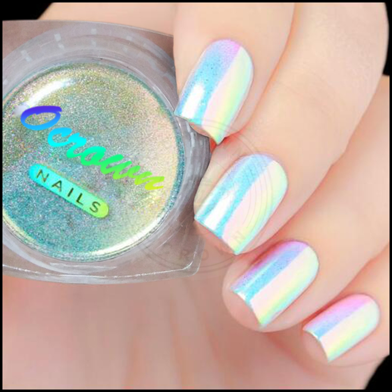 Aurora Rainbow Chrome Mirror Mermaid Acrylic Pigment Powder for Nails