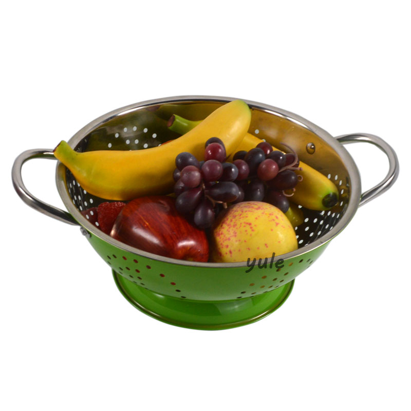 Factory Wholesale Profeesional Colander Multi-Purpose with Double Handle Mini Stainless Steel for Fruit and Vegetable Colander