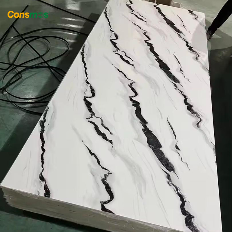 Newly Designs Interior Decoration Wall Panel 3D Waterproof Glossy Board PVC UV Marble Sheet