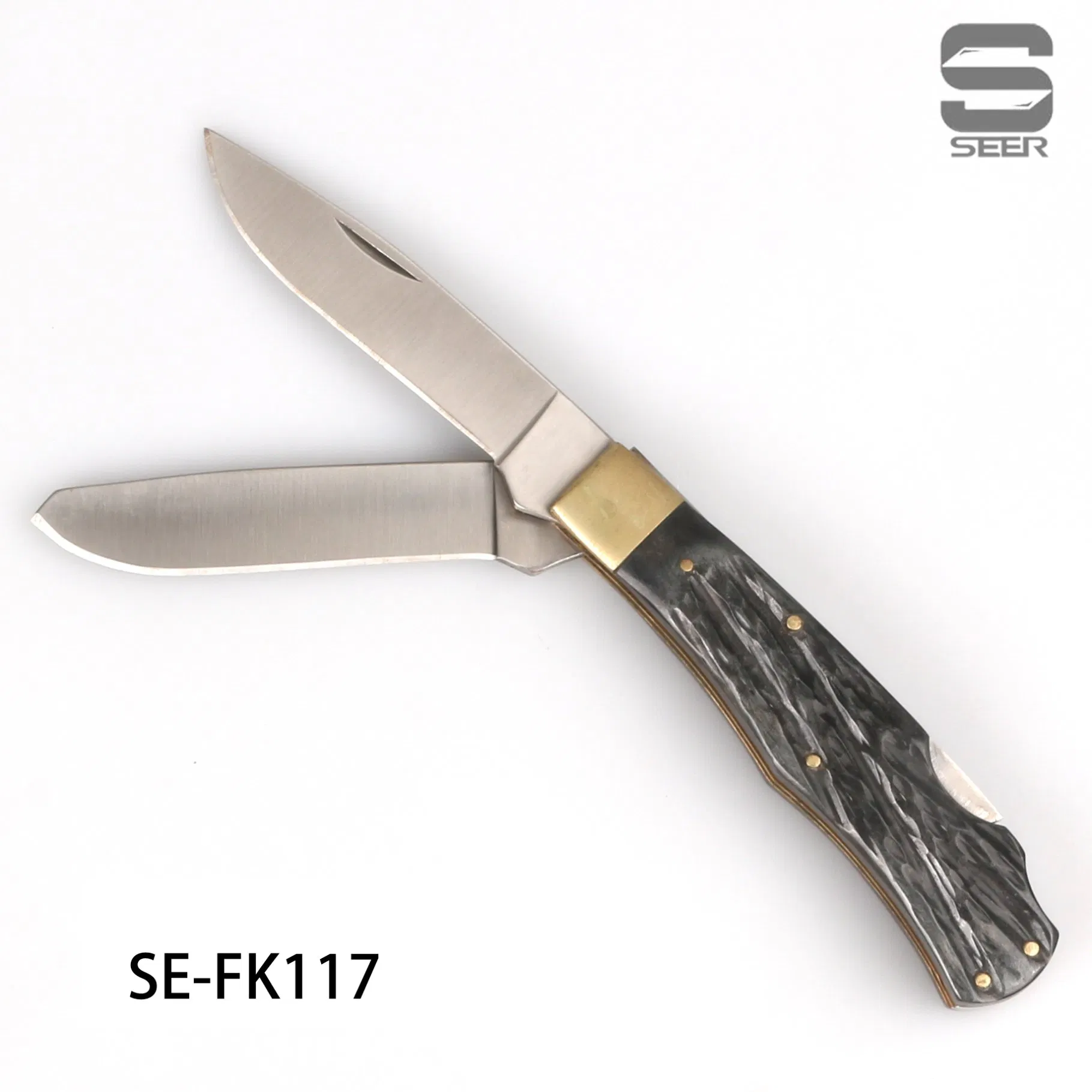 420/440c/9cr18MOV/D2 Steel Blade Folding Knife with Bone Handle (SE-FK117)