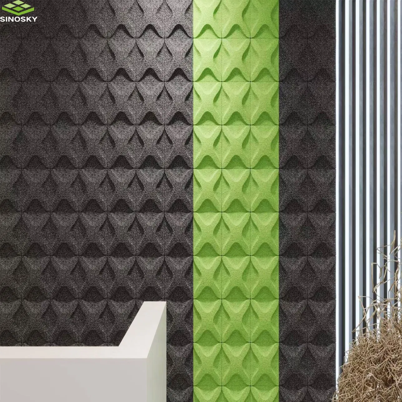 Impact Resistant Soundproof 3D Pet Fiber Panel for KTV Sofa/Decorative Wall