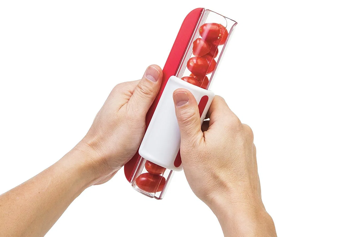 Hot Kitchen Zip Swipe Cutter Cherry Tomato and Grape Slicer