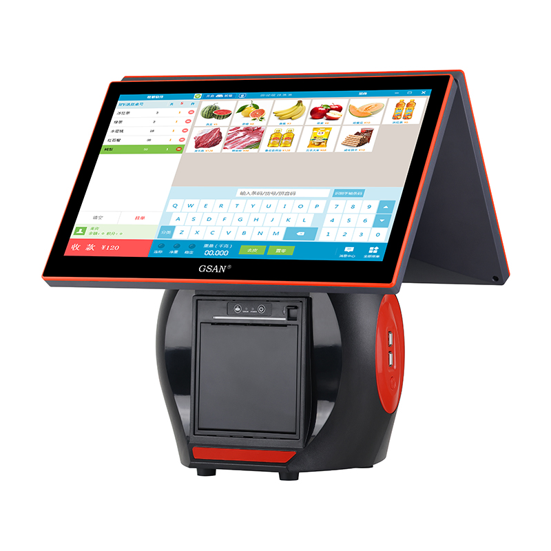 15.6 Inch Double Touch Screen POS System for Supermarket Restaurant