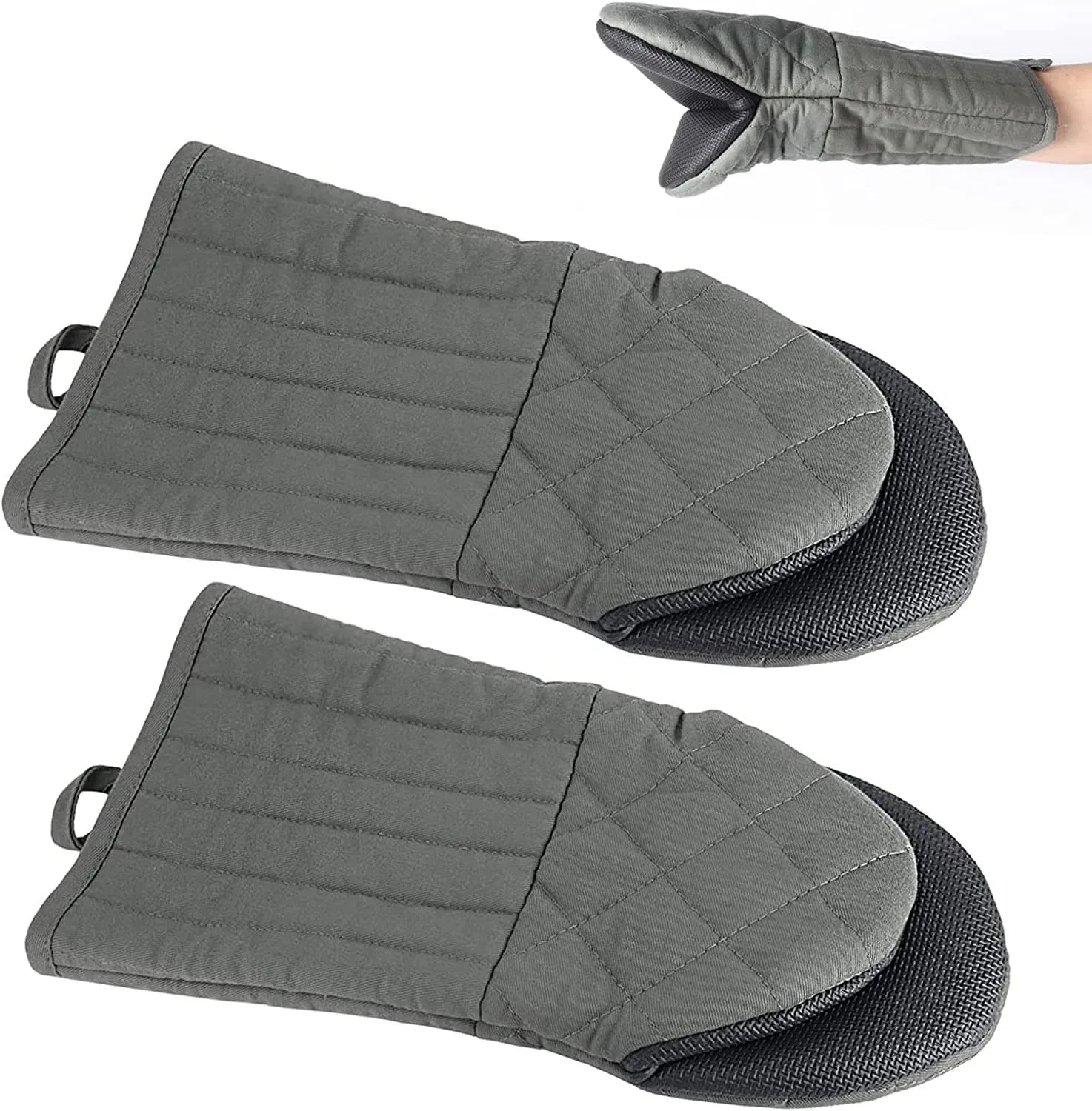 Non-Slip Cooking Gloves and Potholders BBQ Gloves Oven Mitts