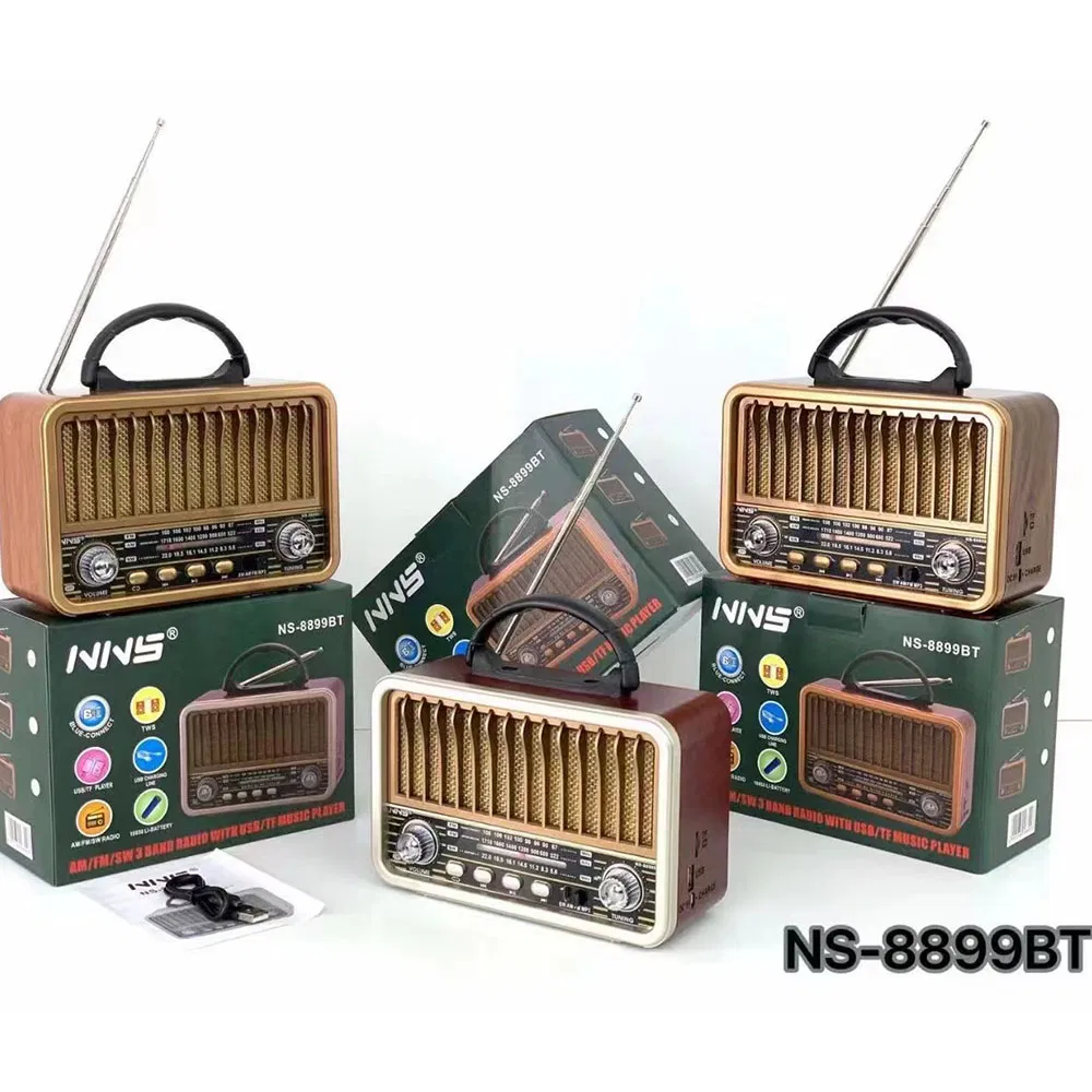 Деревянное ретро-радио NS-8899BT с Bluetooth