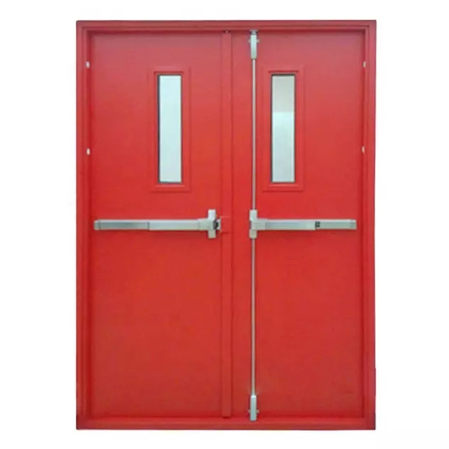 120 Minutes Fire Resistant Steel Hospital Doors Exit Fire Doors with Panic Device