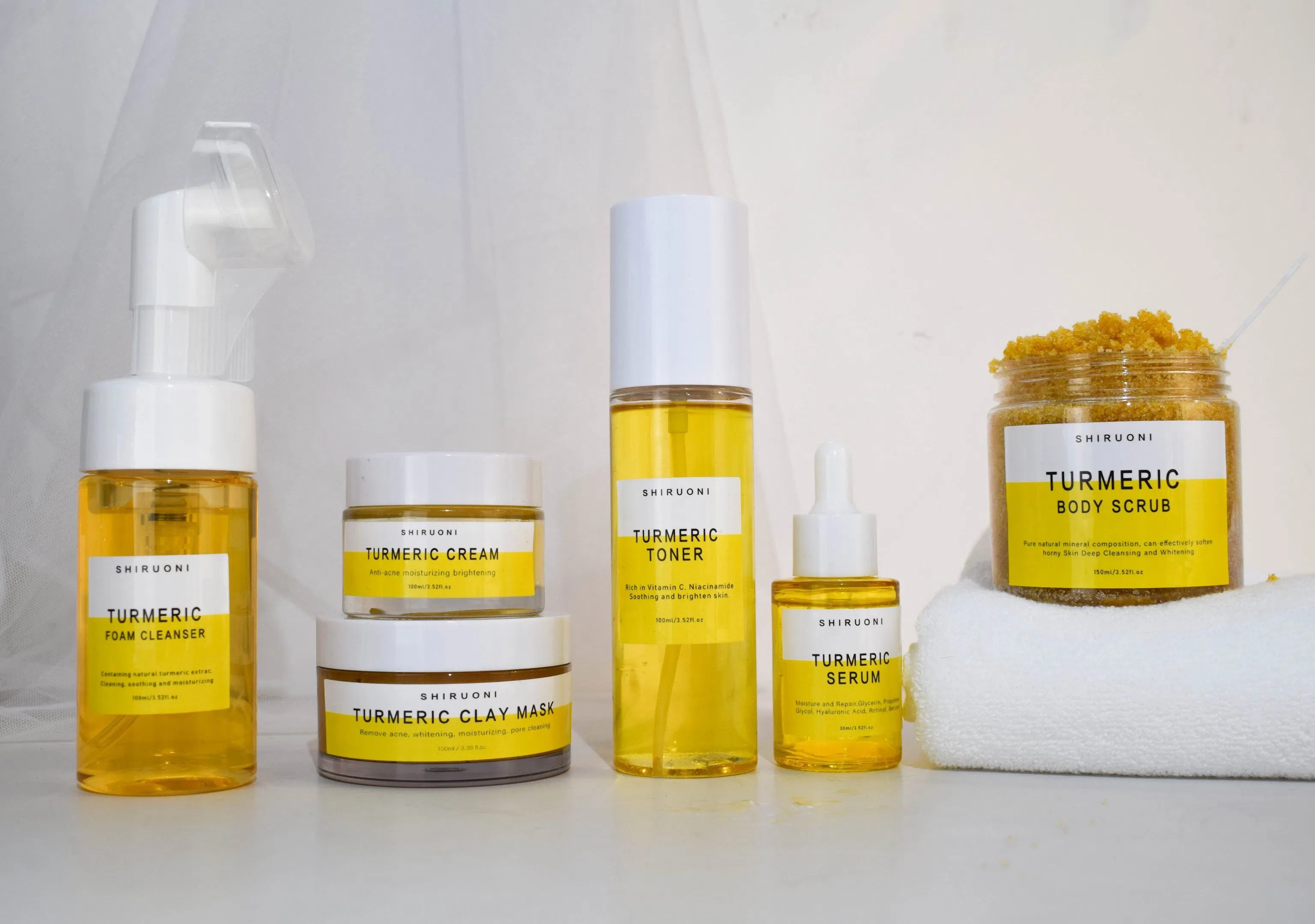 Organic Turmeric Serum Anti Acne Whitening Repair Face Care Turmeric Skin Care Set