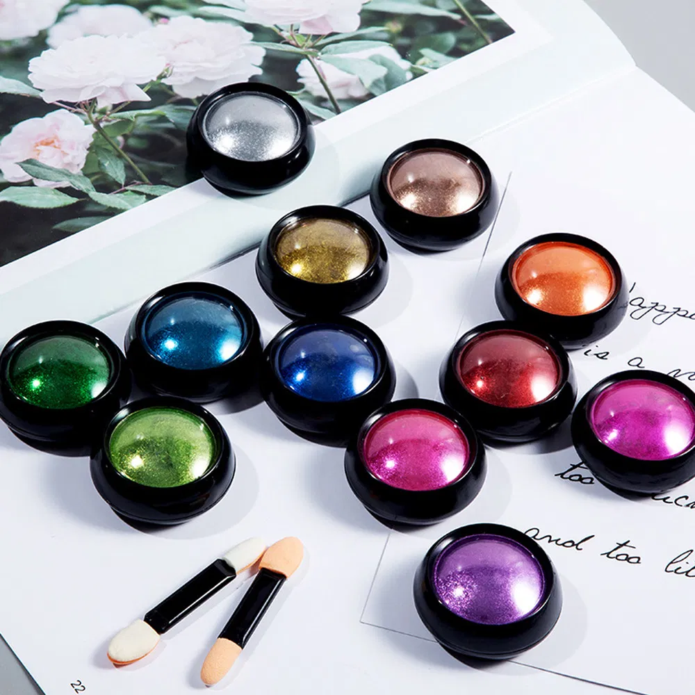 Chrome Nails Powder Nail Art Mirror Glitter Colorful Aurora Pearl Dust Magic Metallic UV Gel Polish Mirror Powder