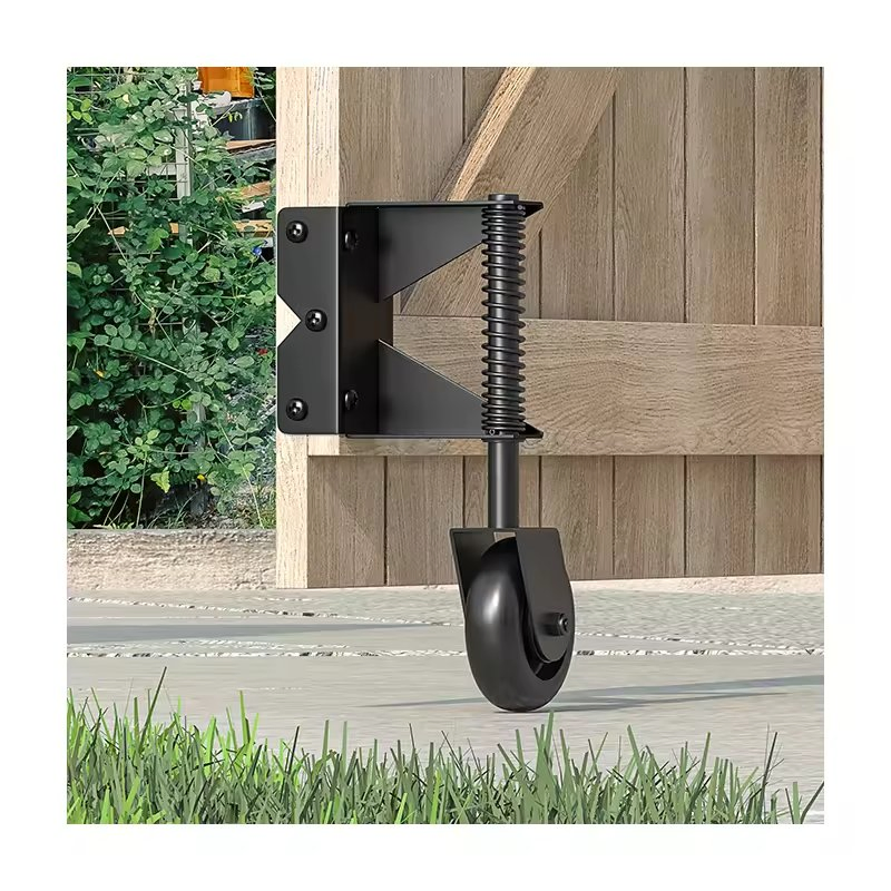 Us Local Stock Sliding Gate Roller Wheel with 360 Degree Universal Mount Plate Spring Loaded Gate Caster for Wooden Gate