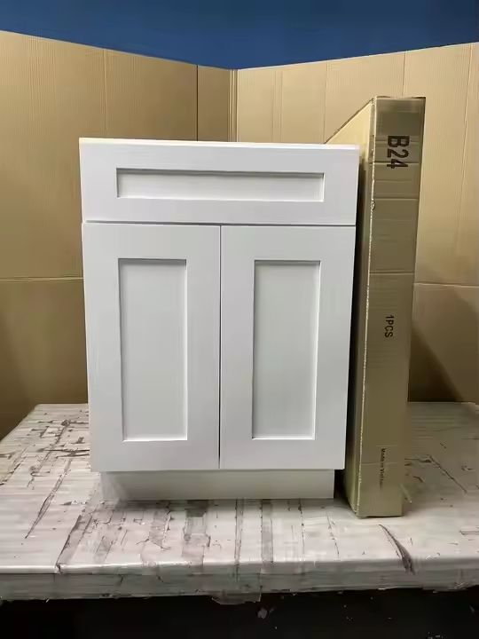Solid Birch Wood Shaker Style Modern Kitchen Cabinets Rustic Home Flat Pack Set with Lacquer Finish Plywood MDF Carcass Material