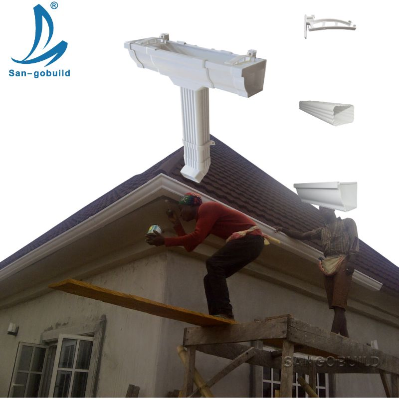 100% Raw Materials PVC Rain Gutter and Pipe Fittings Building Material 5.2 Inch Villa Roofing Gutter System