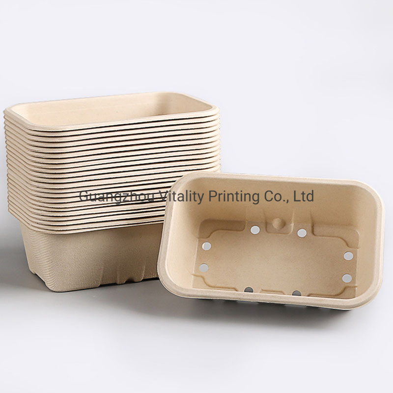 Manufacturer Eco-Friendly Biodegradable Bagasse Food Storage Box Drain Basket Kitchen Fruit Vegetable Washing Drying Storage Strainer Basket