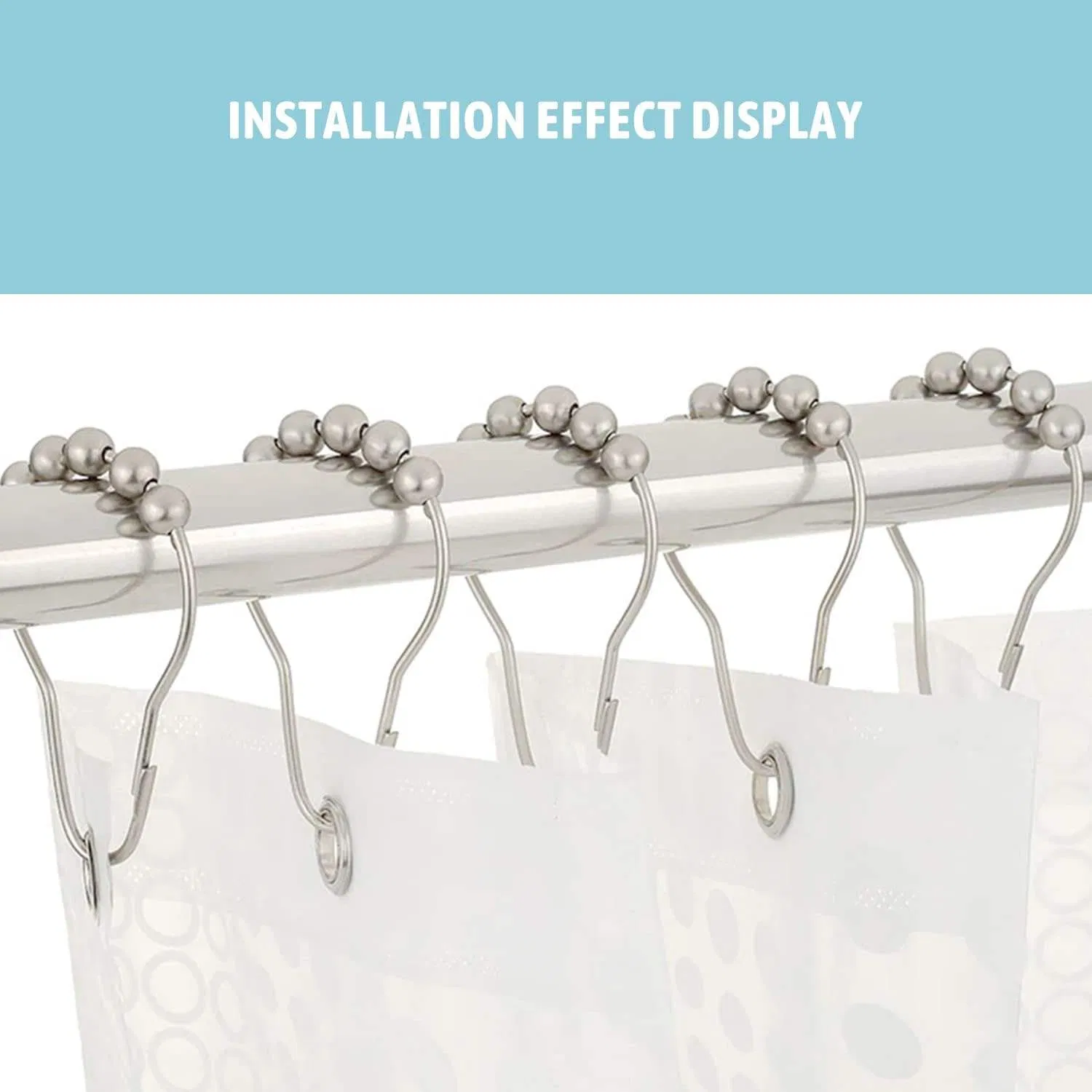 Morden Style Metal Curtain Rings Stainless Steel Curtain Hooks