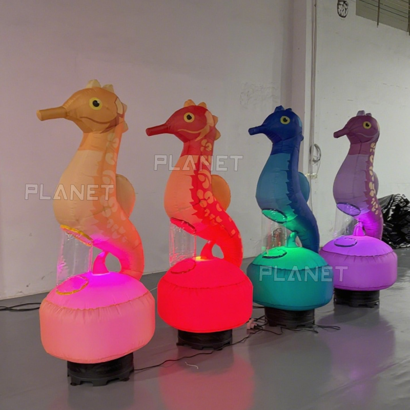 Colorful Lighting Inflatable Seahorse for Party Event Decoration
