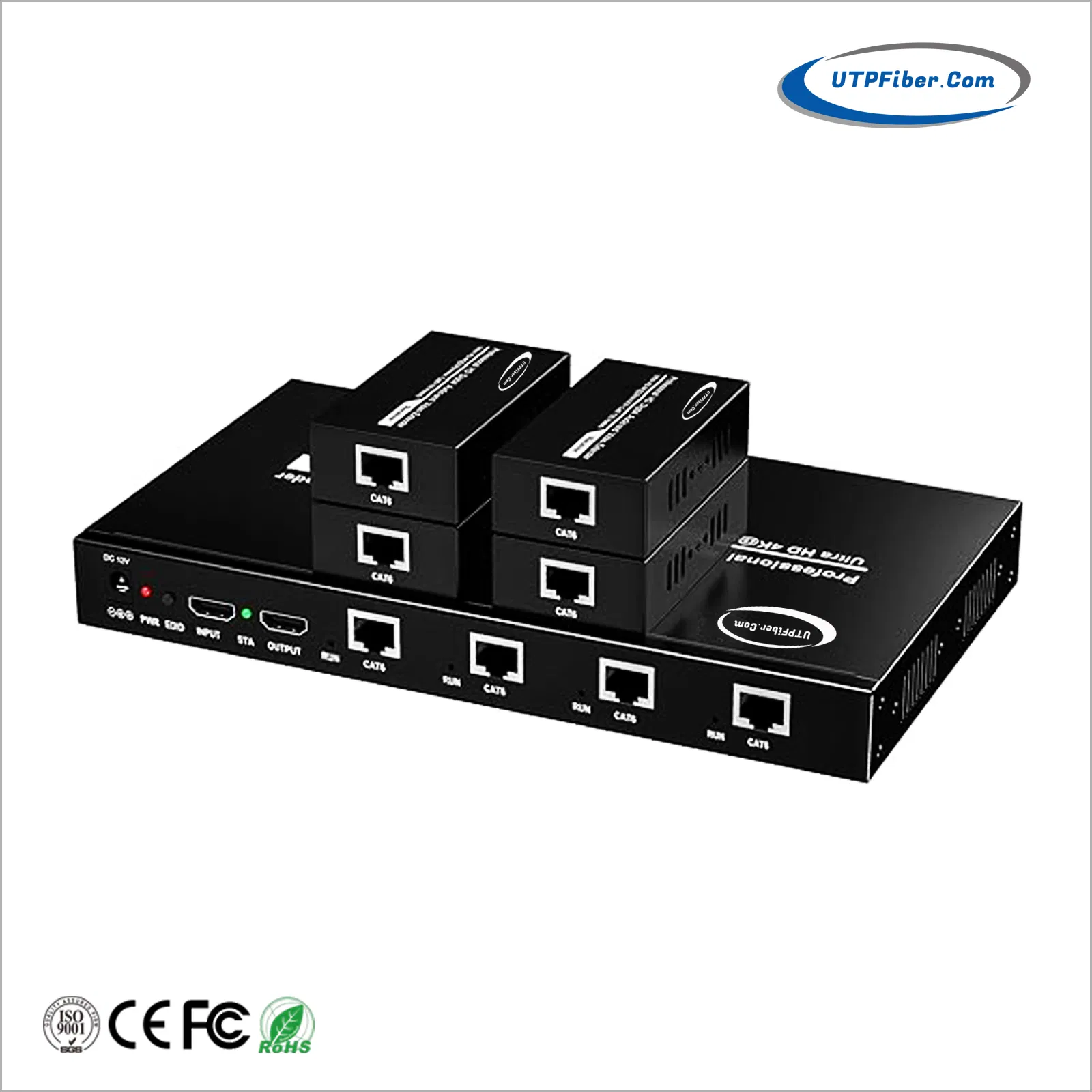 100m 4K@30Hz HDMI Extender Splitter 1 in 4 out, HDMI Extender Splitter 1 X 4, 4K@30Hz 100m (328fts) HDMI Splitter with Loopout and EDID Copy Function