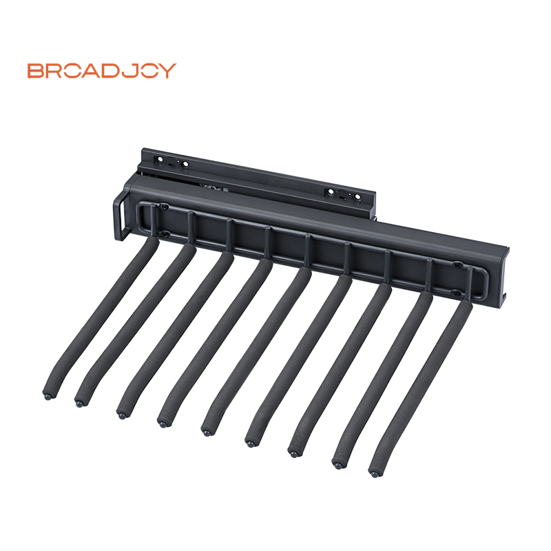 Top Mounted Damped Trousers Storage Rack Hanger Aluminum Closet Organizer Clothing Furniture Wardrobe Sliding Rack