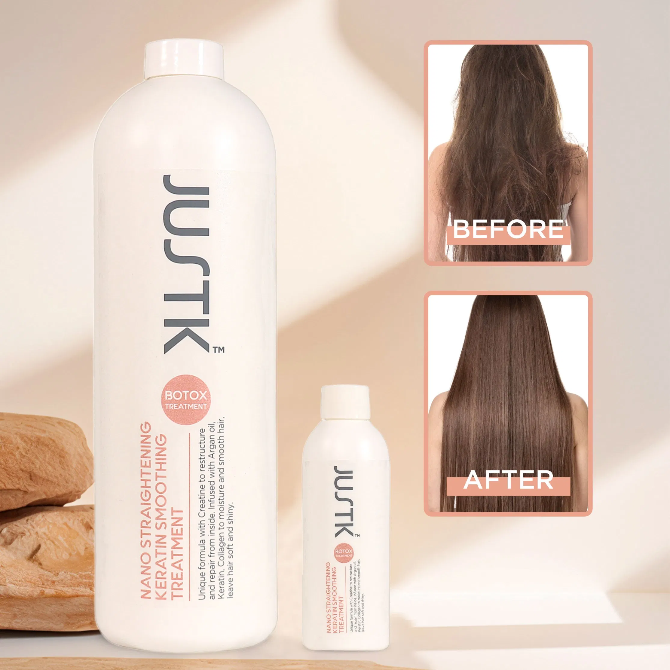 Justk Formaldehyde Free Nano Straightening Hair Cream Smoothing Keratin Collagen Hair Treatment