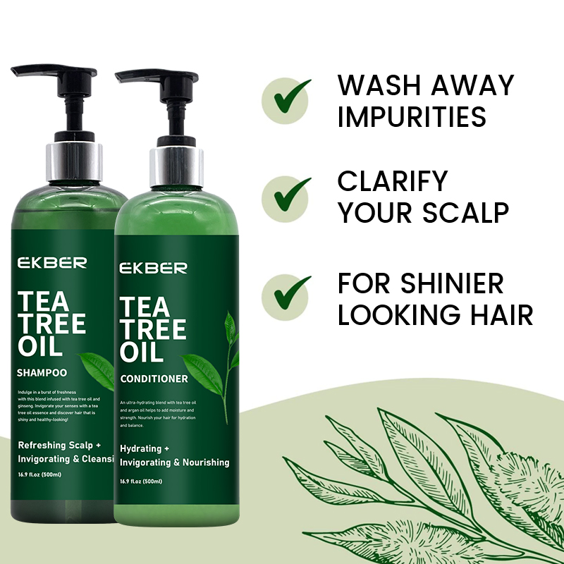 Customize Logo Tea Tree Shampoo Conditioner Set for Thinning Hair