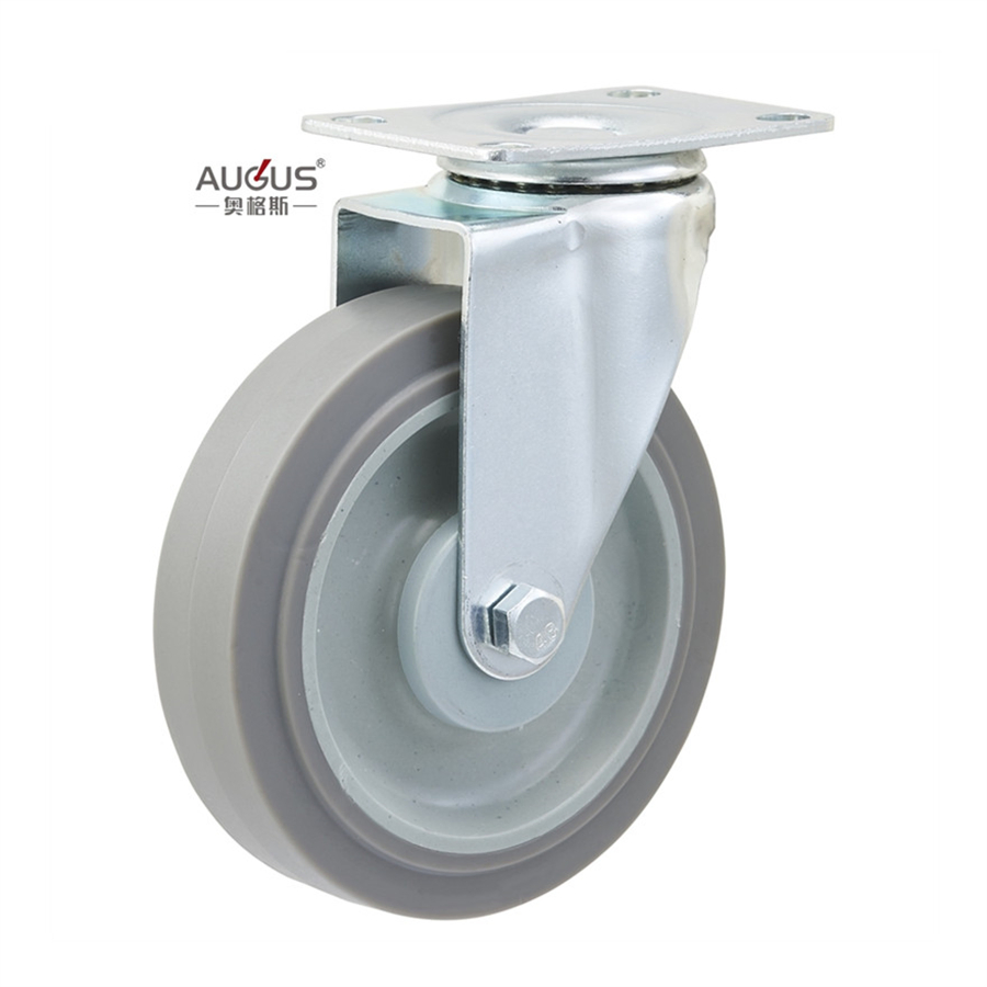 Factory Price 3 4 5 Inch Caster Gray TPR Wheel Double Bearing
