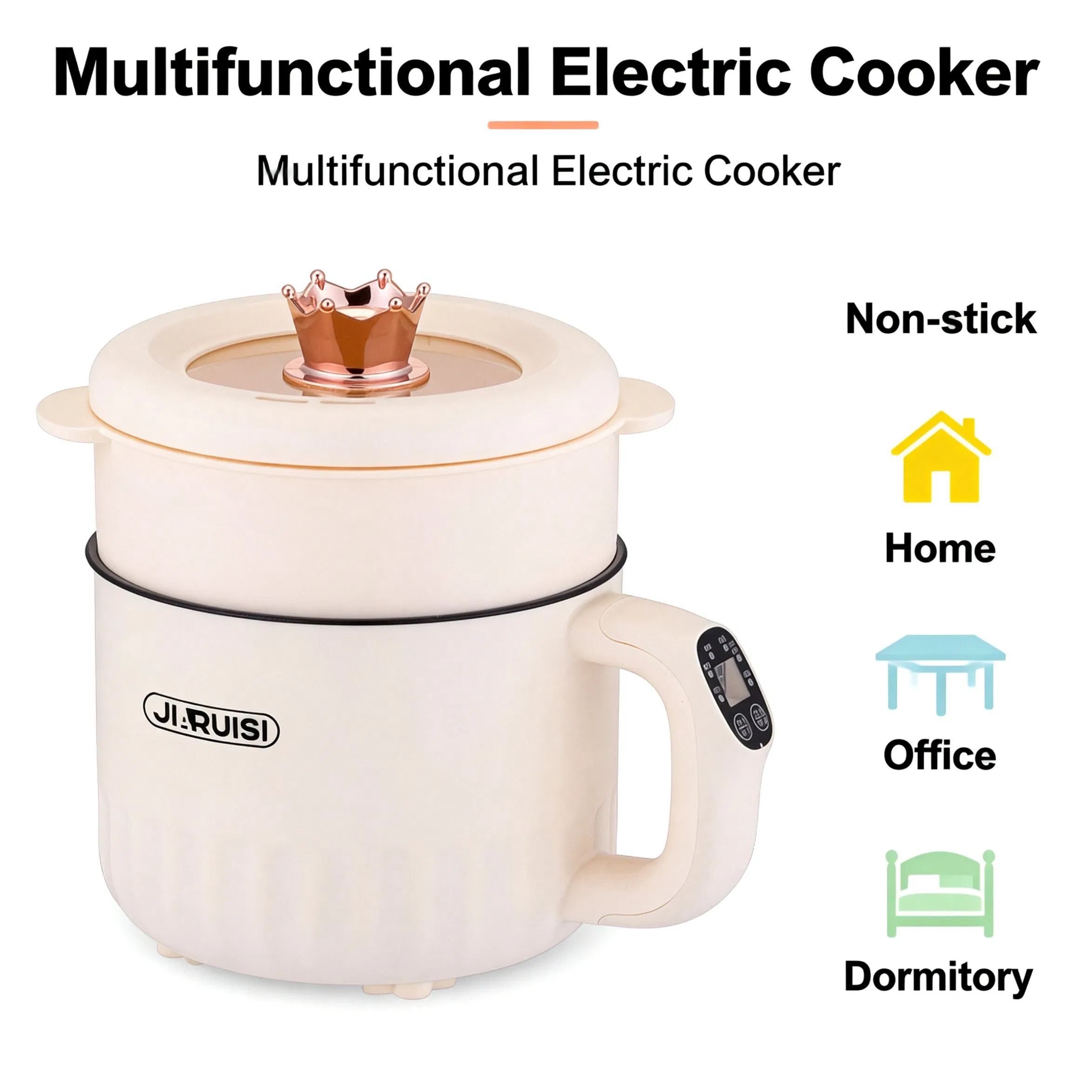 Non-Stick Electric Hot Pot Multi-Function Cooking Pot Electric Cooker with Quick & Easy Cooking, Energy-Saving for Home, Office, Dorm