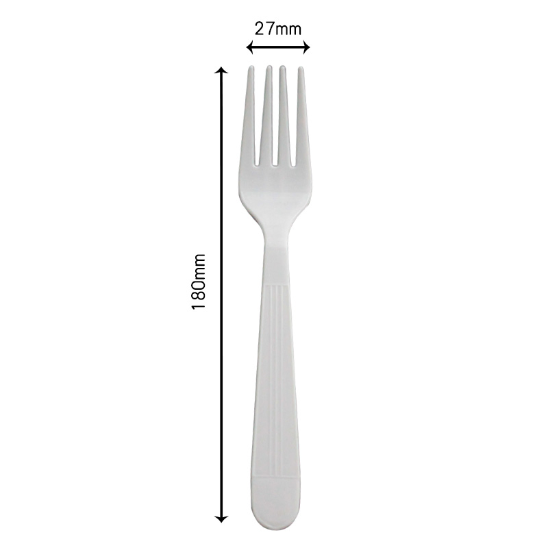 Disposable Plastic Cutlery 180mm Length PP Plastic Fork for Restaurant