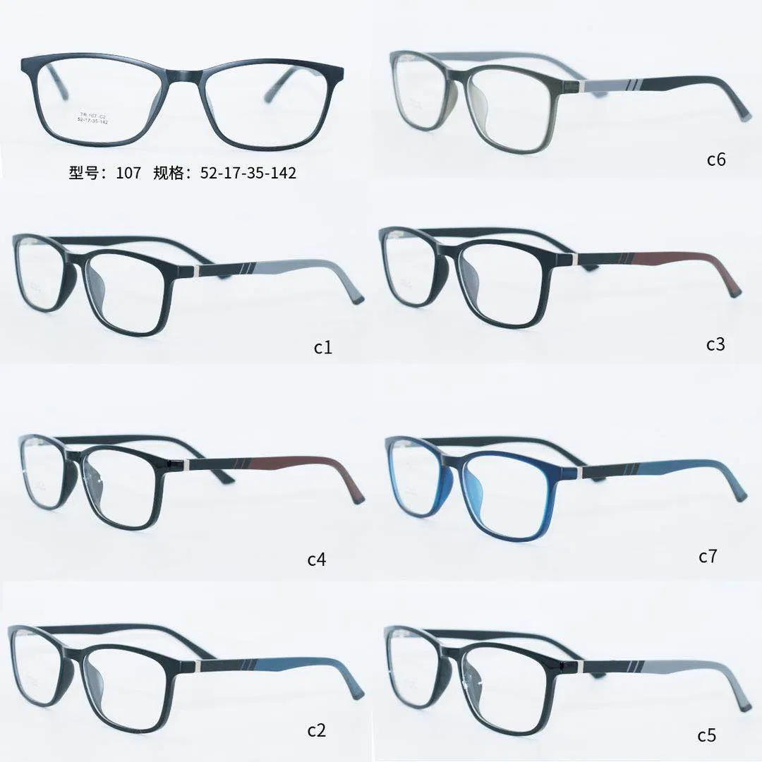 Stock Ready Tr Frames with Rubber Temple Two Color Temple Stock Frames Ready Goods (107-113)