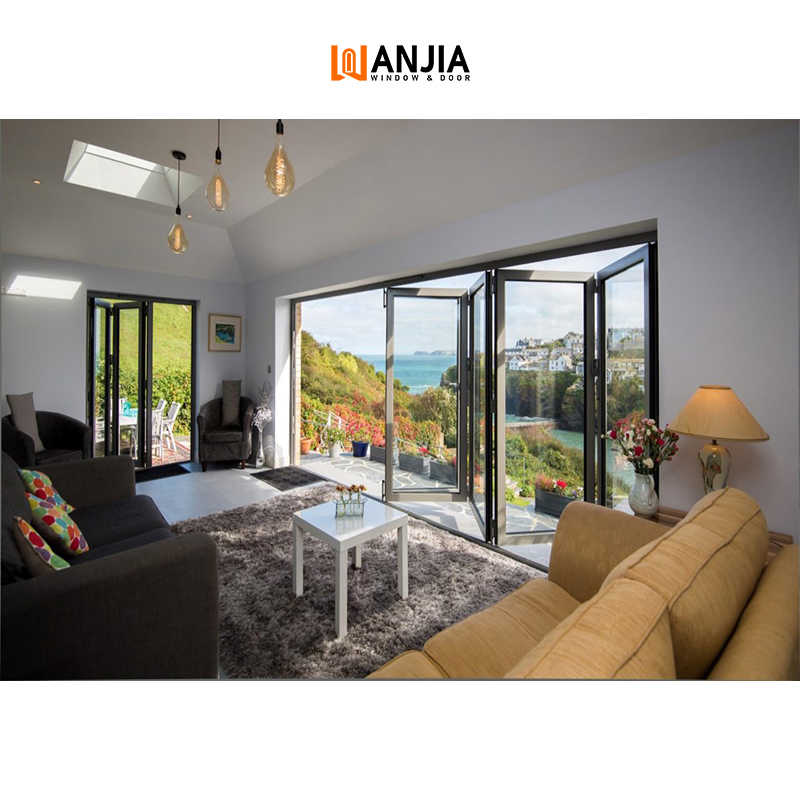 Aluminium Double Glass Custom Bifold Doors Balcony Aluminum Folding Door