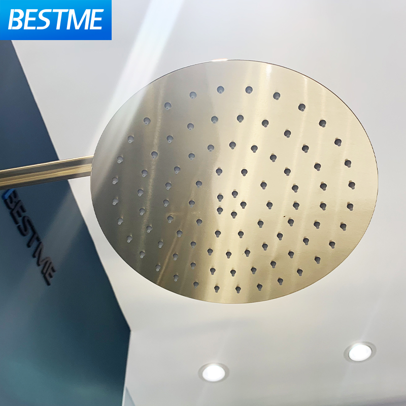 2021 New Color Brushed Gold Wall Mounted Square Bathroom Shower Faucet (BF-65242LG)