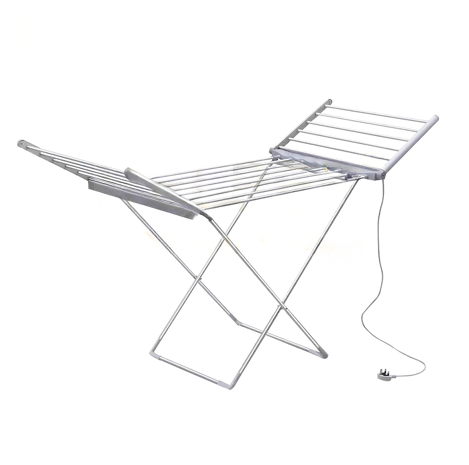 Alluminum Electric Clothes Dryer Rack Foldable Airfoil Drying Heating Rack with Plug