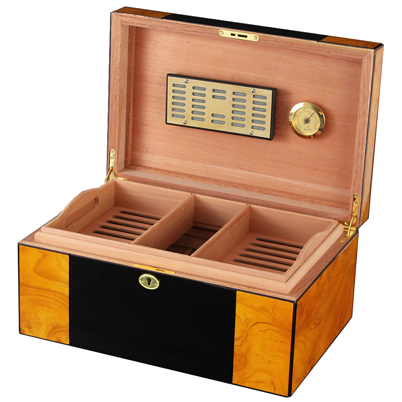 Custom Cedar Wooden Box Modern Handmade Luxury Cigar Humidor Box for Storage
