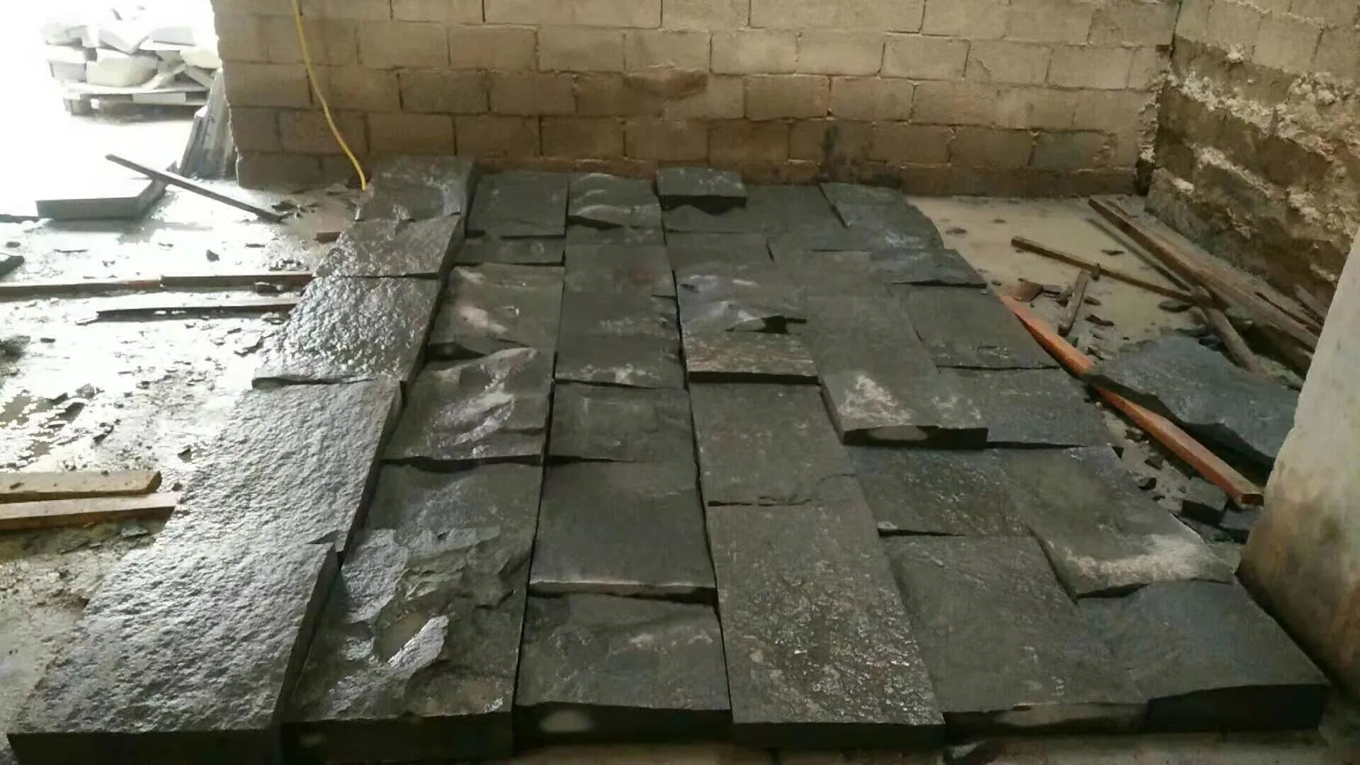 Natural surface Black/Grey G654 granite wall stone for external and interior walls,fireplace,outdoor landscaping decoration,columns