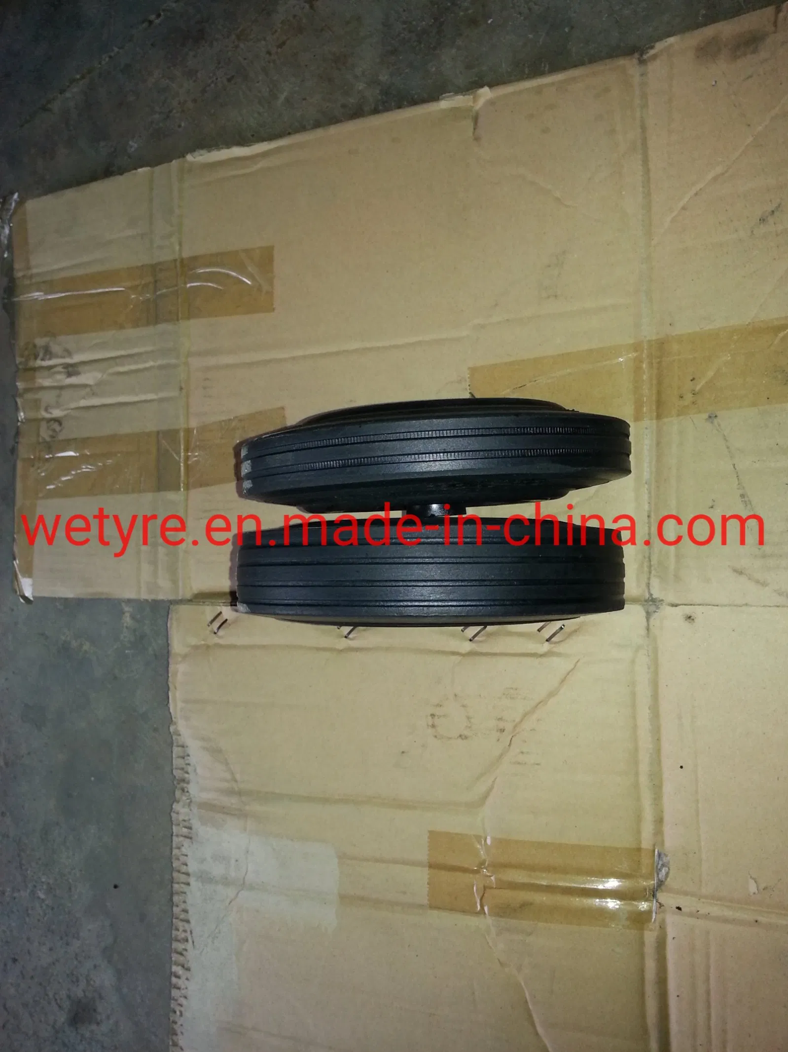Plastic Rim Rubber Powder Inflatless High Load Capacity Soild Rubber Wheel (200X50mm)